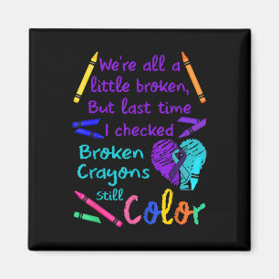 Broken Crayons Still Colour Tee Suicide Prevention Magnet