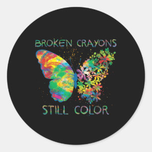 Broken Crayons Still Colours Mental Health Awarene Classic Round Sticker