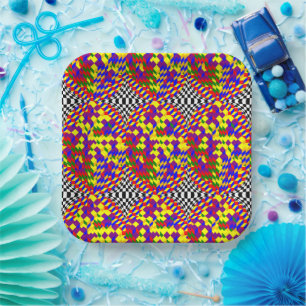 Broken Cube by Kenneth Yoncich Paper Plate