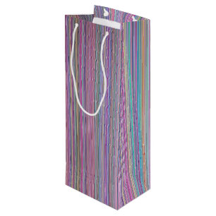 Broken flat screen TV rainbow stripe Wine Gift Bag