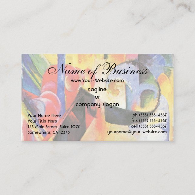 Broken Forms by Franz Marc aka Zerbrochene Formen Business Card (Front)