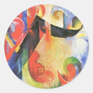 Broken Forms by Franz Marc, Vintage Abstract Art Classic Round Sticker