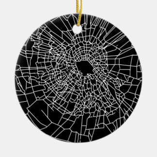 Broken glass black ceramic tree decoration