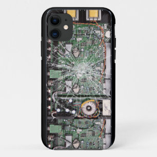 Broken Glass Circuit Board iPhone 11 Case