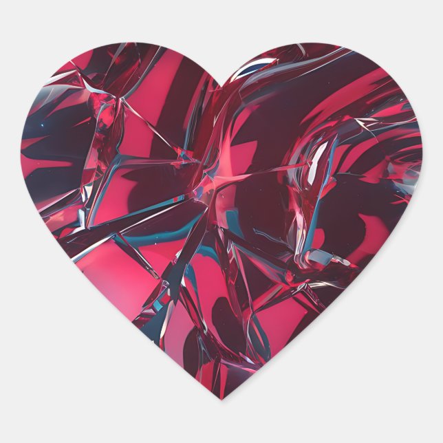 Broken glass  heart sticker (Front)