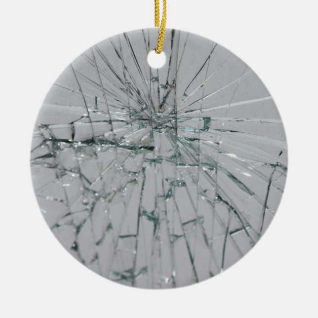 Broken Glass-Look Ceramic Tree Decoration (Front)