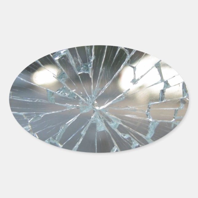 Broken Glass Oval Sticker (Front)