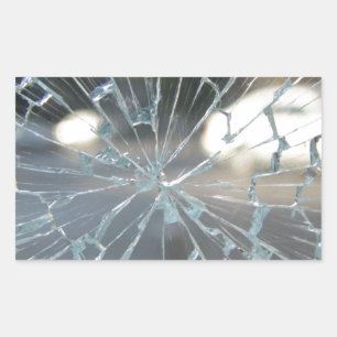 Broken Glass Rectangular Sticker