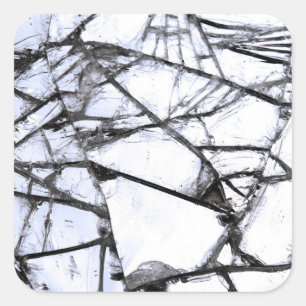 Broken glass square sticker