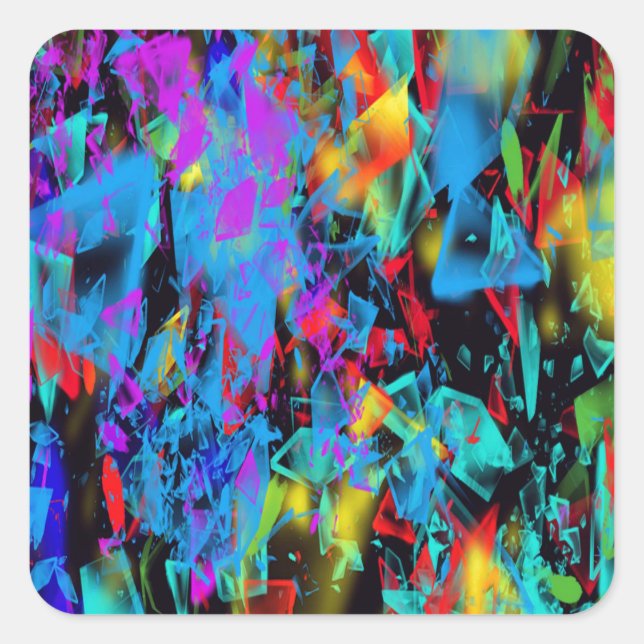 Broken Glass Square Sticker (Front)