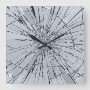 Broken Glass Surface (Style 1) Oil Painting Square Wall Clock