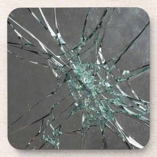 Broken Glass Surface (Style 2) Oil Painting Coaster (Front)