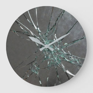 Broken Glass Surface (Style 2) Oil Painting Large Clock
