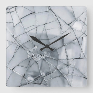 Broken Glass Surface (Style 3) Oil Painting Square Wall Clock