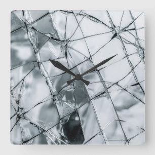 Broken Glass Surface (Style 4) Oil Painting Square Wall Clock