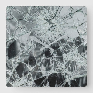 Broken Glass Surface (Style 6) Oil Painting Square Wall Clock
