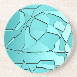 Broken Glass Teal Coaster