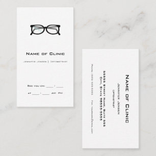 Broken Glasses Professional Optometry Appointment Business Card