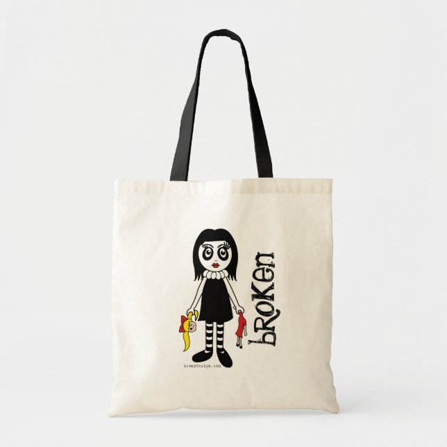 Broken Goth Doll Tote Bag (Front)