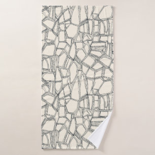 BROKEN gunmetal off white Bath Towel