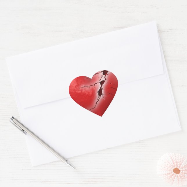 Broken Heart Anti-Valentine  Heart Sticker (Envelope)