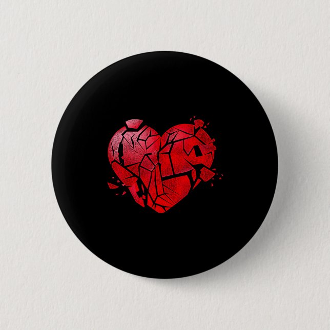 Broken Heart Anti Valentines Day  6 Cm Round Badge (Front)