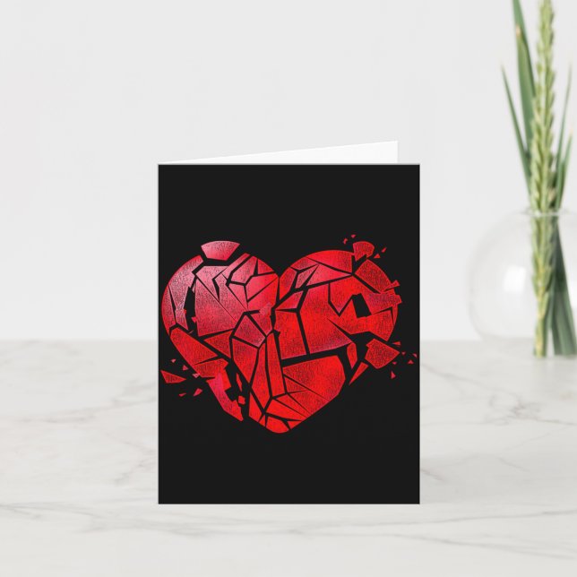 Broken Heart Anti Valentines Day  Card (Front)