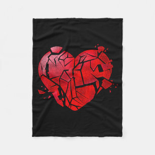 Broken Heart Anti Valentines Day  Fleece Blanket