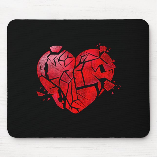 Broken Heart Anti Valentines Day  Mouse Mat (Front)