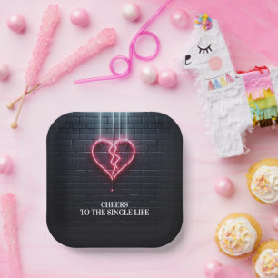 Broken Heart Divorce Party Paper Plate