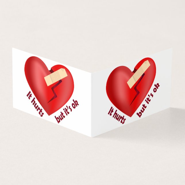Broken heart healed with patch and life quote (Outside)