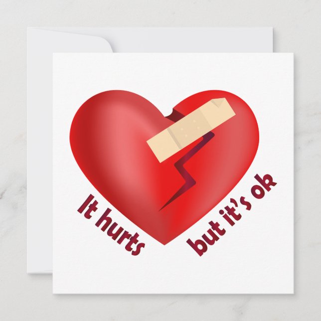 Broken heart healed with patch and life quote (Front)