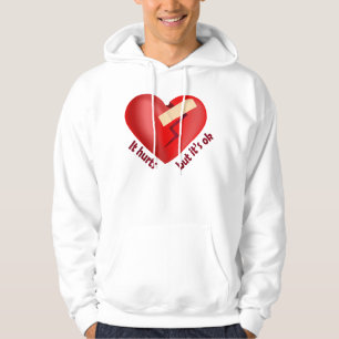 Broken heart healed with patch and life quote hoodie
