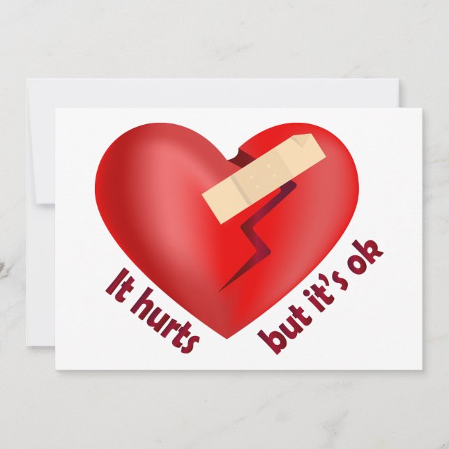 Broken heart healed with patch and life quote save the date (Front)