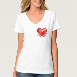 Broken heart healed with patch and life quote T-Shirt