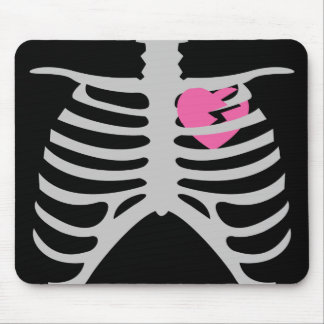Broken Heart in Ribcage Mouse Mat