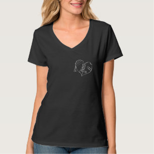 Broken Heart Indie Alt Black And White Goth Stitch T-Shirt