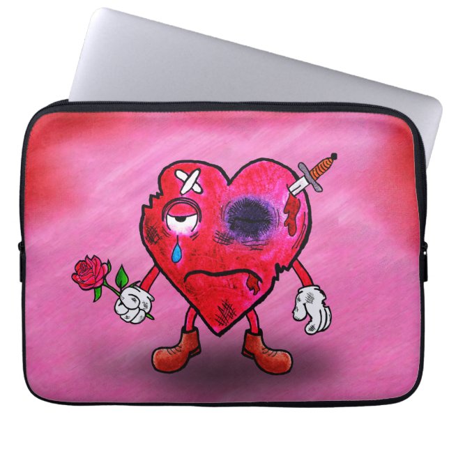 Broken heart laptop sleeve (Front)