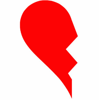 Broken heart left piece (find the other half) photo sculpture magnet
