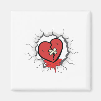 Broken heart logo magnet