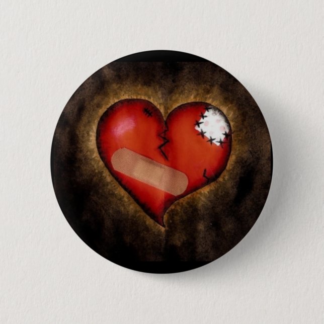 Broken Heart/Mending Heart-button 6 Cm Round Badge (Front)