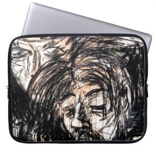 Broken Heart over Spilled Red Wine Charcoal Laptop Sleeve