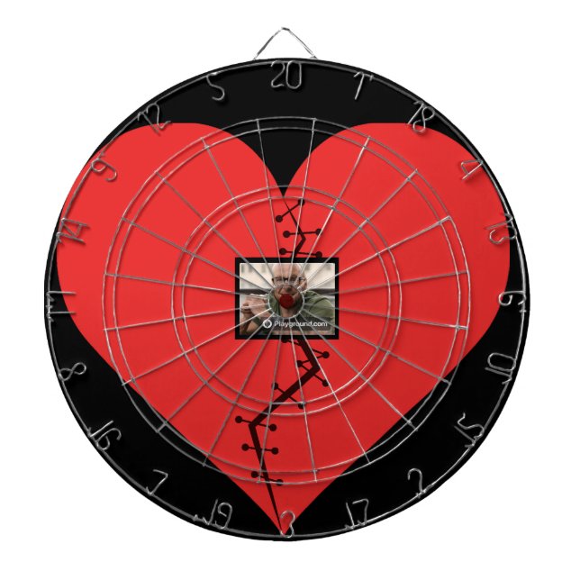 Broken Heart photo personalisation divorce gift Dartboard (Front)