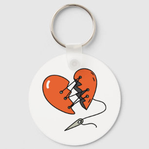 Broken Heart Red Key Ring