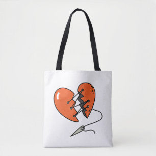 Broken Heart Red Tote Bag