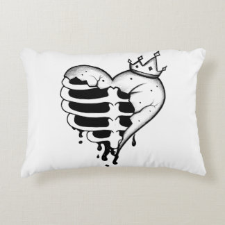 Broken Heart Rib Cage Crown Throw Pillow