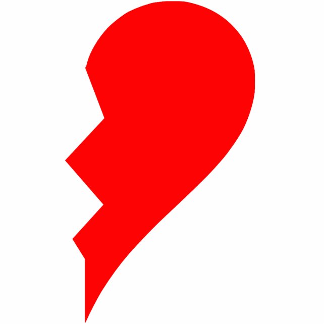 Broken heart right piece (find the other half) photo sculpture magnet (Front)