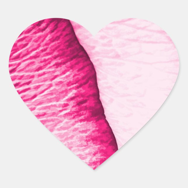 Broken Heart Rose Petal Pattern Heart Sticker (Front)