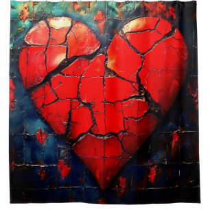 Broken Heart Shower Curtain