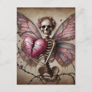 Broken Heart Skeleton Fairy Postcard